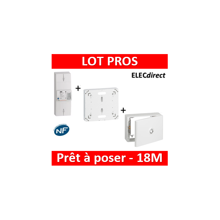 Legrand - Disjoncteur de branchement EDF 18M + platine + habillage + porte - 401051+401191+401189