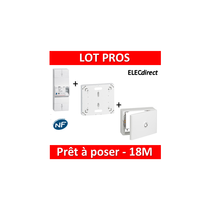 Legrand - Disjoncteur de branchement EDF 18M + platine + habillage + porte - 401000+401191+401189
