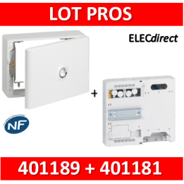 Legrand - LOT - Platine pour Disjoncteur branchement + Compteur - DRIVIA 18M + habillage + porte - 401181+401189