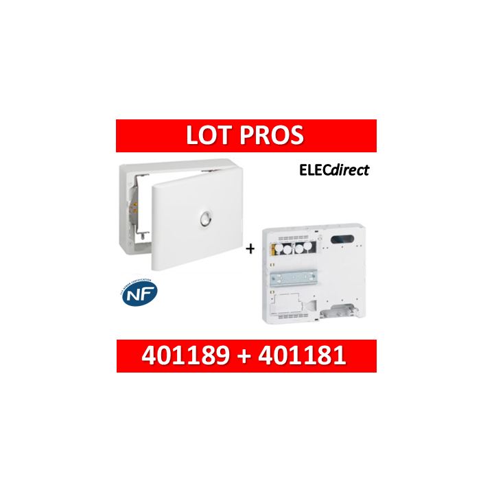 Legrand - LOT - Platine pour Disjoncteur branchement + Compteur - DRIVIA 18M + habillage + porte - 401181+401189