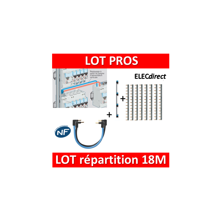 Legrand - Répartition verticale VX3 Drivia 4R + peigne 18M + Jeu de cordon VIS - 405002+404928x8+404903