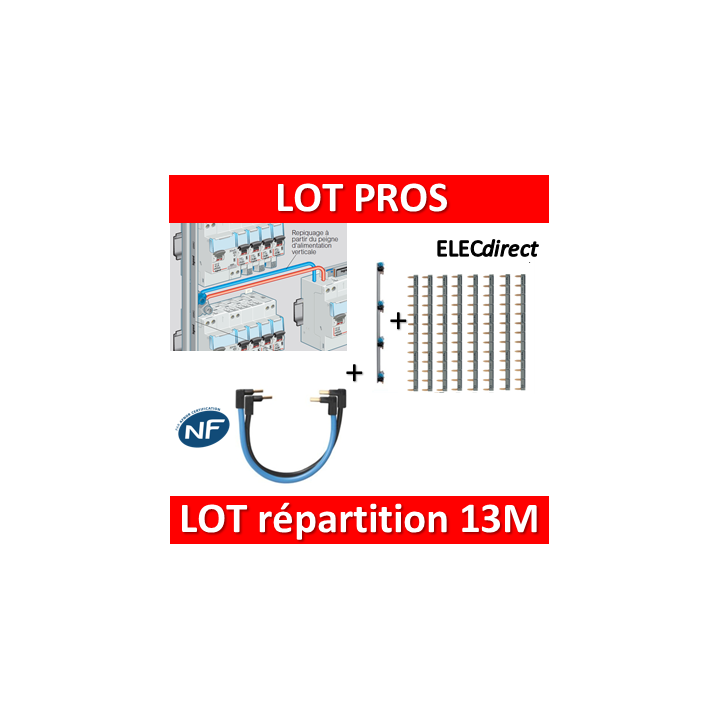 Legrand - Répartition verticale VX3 Drivia 4R + peigne 13M + Jeu de cordon VIS - 405002+404926x8+404903