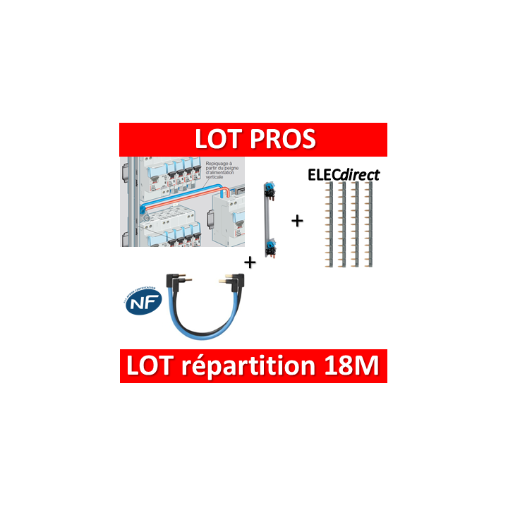 Legrand - Répartition verticale VX3 Drivia 2R + peigne 18M + Jeu de cordon VIS - 405000+404928x4+404903