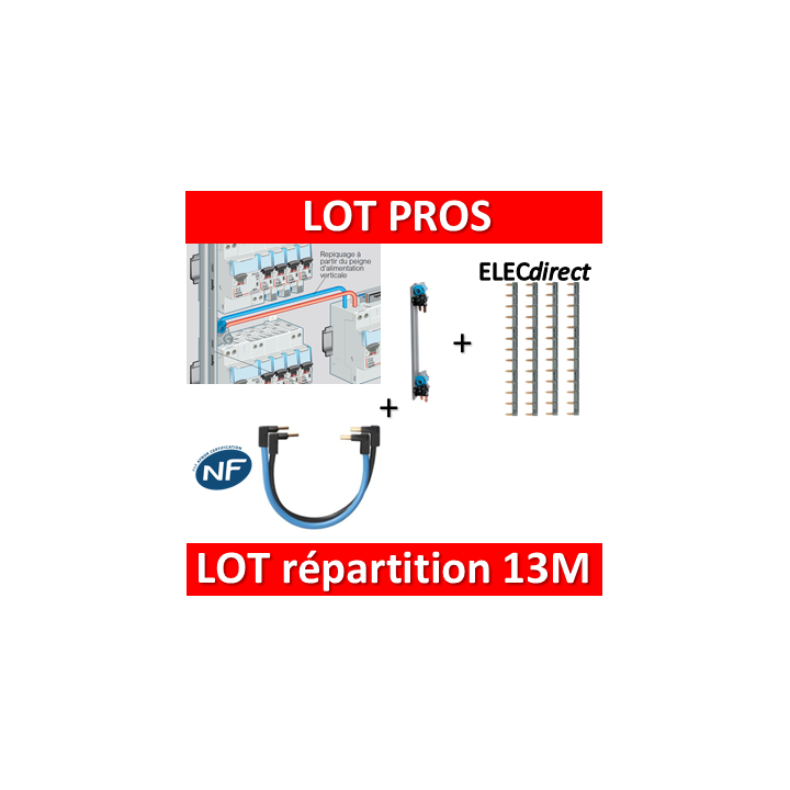 Legrand - Répartition verticale VX3 Drivia 2R + peigne 13M + Jeu de cordon VIS - 405000+404926x4+404903