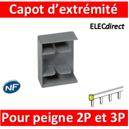 Legrand - Capot d'extrémités pour peigne HX³ bipolaire 56 modules et tripolaire - 404990