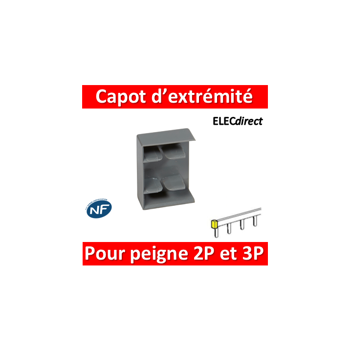 Legrand - Capot d'extrémités pour peigne HX³ bipolaire 56 modules et tripolaire - 404990
