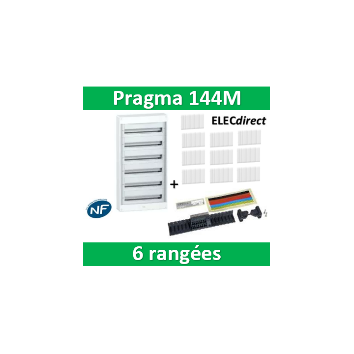 Schneider - Coffret électrique PRAGMA 144 modules - 6 rangées de 24M - PRA10270W