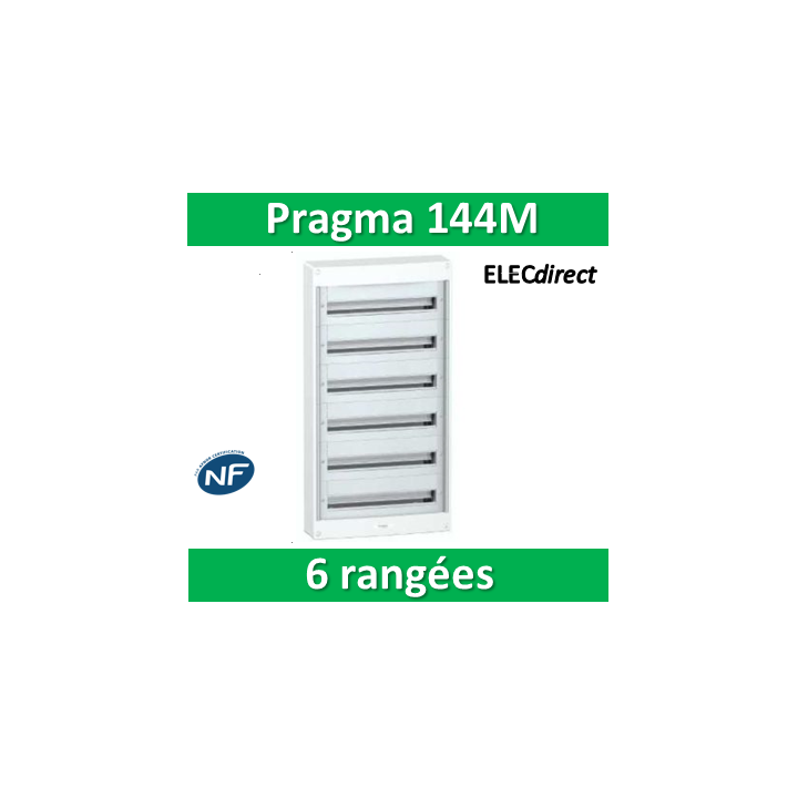 Schneider - Coffret électrique PRAGMA 144 modules - 6 rangées de 24M - PRA10270W