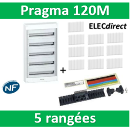 Schneider - Coffret électrique PRAGMA 120 modules - 5 rangées de 24M - PRA10269W