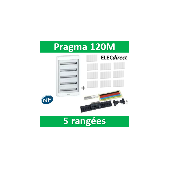 Schneider - Coffret électrique PRAGMA 120 modules - 5 rangées de 24M - PRA10269W