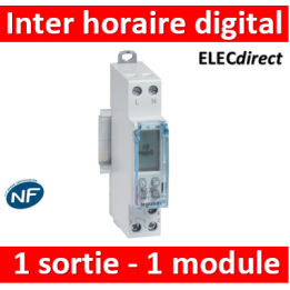 Legrand - Interrupteur horaire modulaire programmable journalier et hebdomadaire standard 230V~ 1 sortie 16A - 1 module - 412681