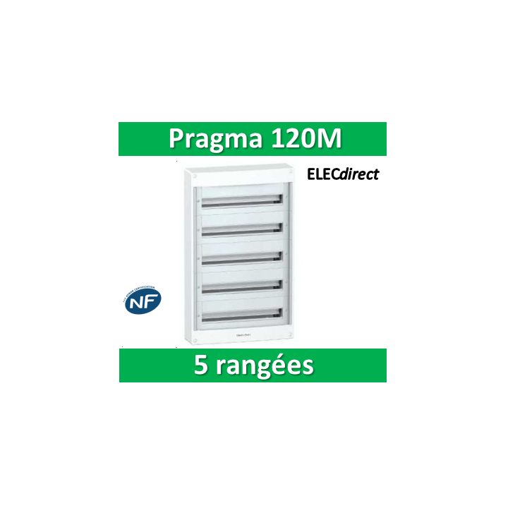 Schneider - Coffret électrique PRAGMA 120 modules - 5 rangées de 24M - PRA10269W