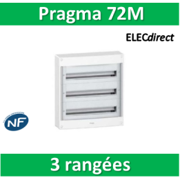Schneider - Coffret électrique PRAGMA 72 modules - 3 rangées de 24M - PRA10267W