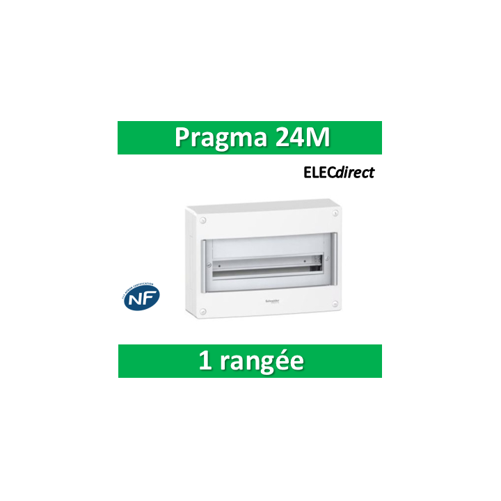 Schneider - Coffret électrique PRAGMA 24 modules - 1 rangée de 24M - PRA10265W