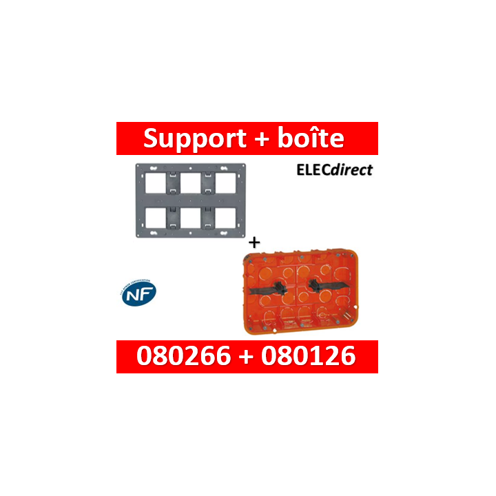 Legrand - support + boîte batibox - Blanc - 080126+080266