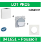 Schneider Odace - Blanc Poussoir Porte Etiquette + Carillon Legrand - S520266+S520702+041651