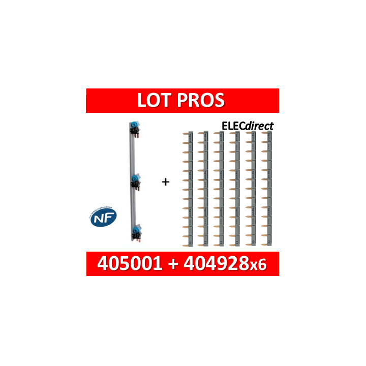 Legrand - Répartition verticale VX 3 optimisée Drivia 3R + peigne d'alimentation 18M - 405001 + 404928x6