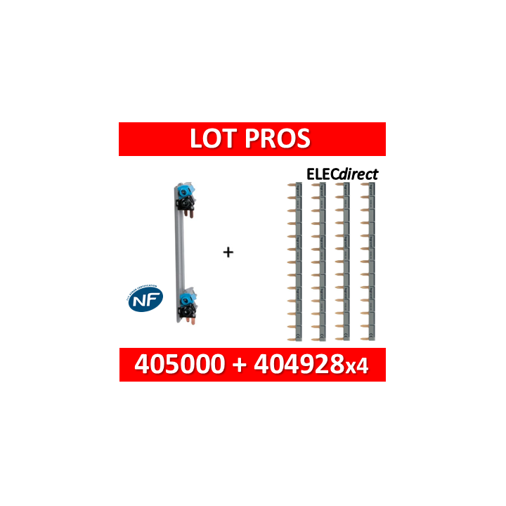 Legrand - Répartition verticale VX 3 optimisée Drivia 2R + peigne d'alimentation 18M - 405000 + 404928x4