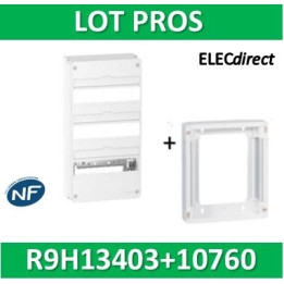 Schneider - LOT  - Coffret électrique RESI9 39 modules - 3R de 13M + rehausse - R9H13403+R9H10760