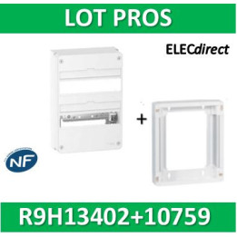 Schneider - LOT - Coffret électrique RESI9 26 modules - 2 rangées de 13M + rehausse - R9H13402+R9H10759