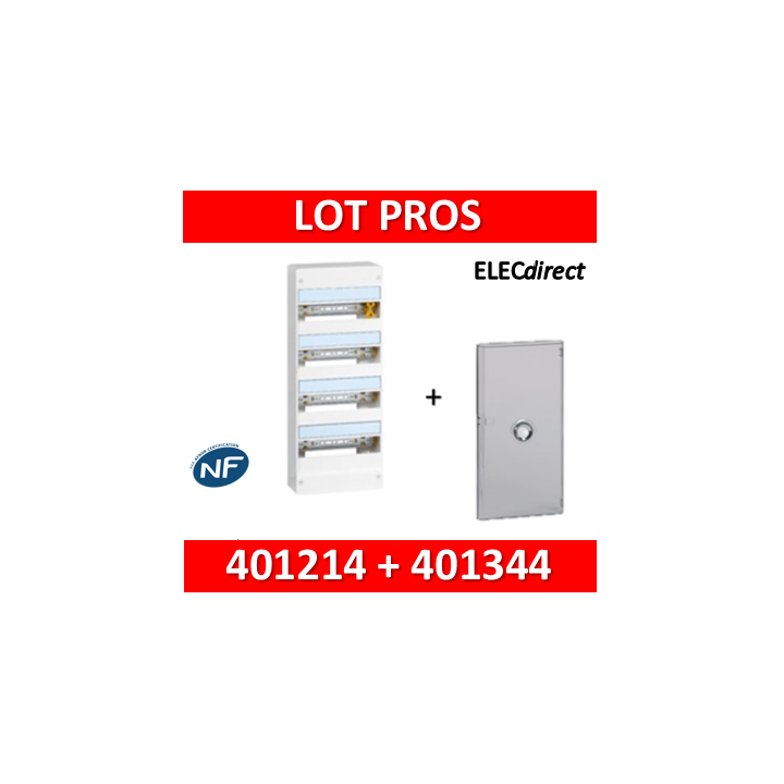 Legrand - LOT  - Coffret DRIVIA 52 Modules + porte - largeur 250mm - 401214+401344