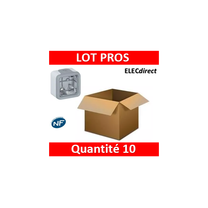 Legrand - Boîtier à embouts Prog Plexo composable - 1 poste - gris - 069651x10