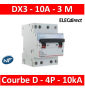 Legrand - Disjoncteur 4P DX3 10A - 10kA - courbe D - 408125