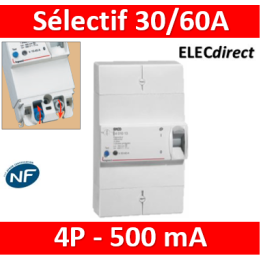 Legrand - Disjoncteur de branchement ERDF - 4P 30/60A 500 MA Sélectif - Réf.: 401013