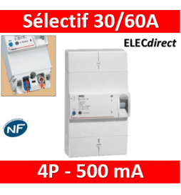 Legrand - Disjoncteur de branchement ERDF - 4P 30/60A 500 MA Sélectif - Réf : 401013