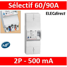 Legrand - Disjoncteur de branchement EDF 60/90A sélectif - 500mA - bipolaire - Réf.: 401005