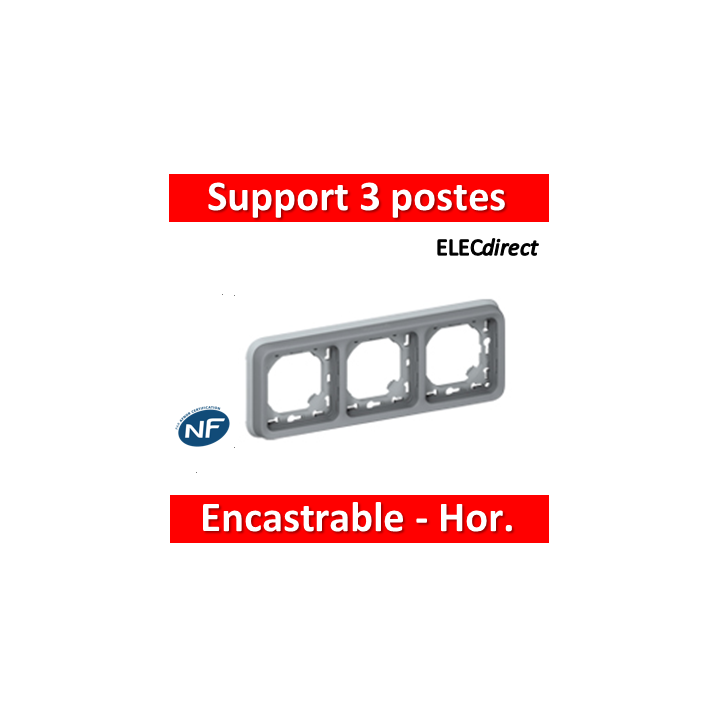 Legrand Plexo - Support gris encastrable pour Plexo composable - Hor. - 3 postes - 069687