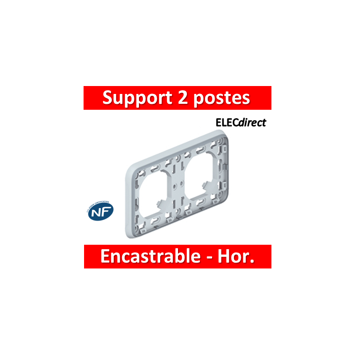 Legrand Plexo - Support gris encastrable pour Plexo composable - Hor. - 2 postes - 069683