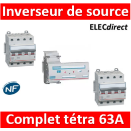 Legrand - Inverseur de sources manuel tetra 4P 63A complet - 406316+406481x2