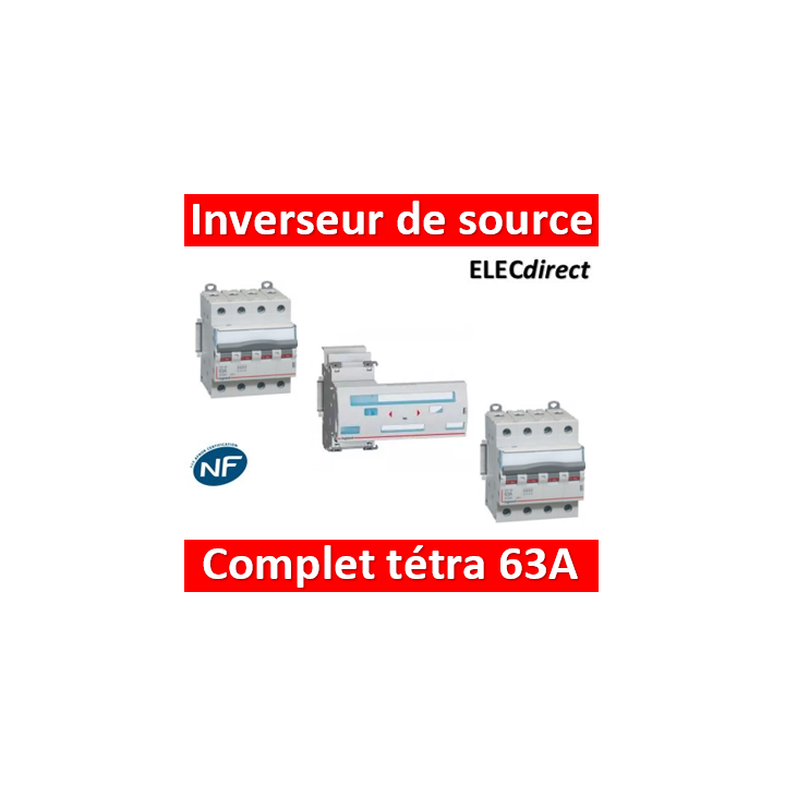 Legrand - Inverseur de sources manuel tetra 4P 63A complet - 406316+406481x2