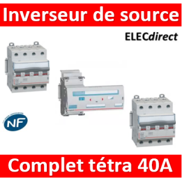 Legrand - Inverseur de sources manuel tetra 4P 40A complet - 406316+406480x2