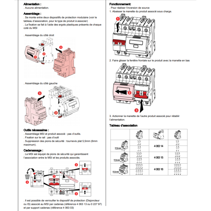 Legrand - Inverseur de sources manuel tetra 4P 40A complet - 406316+406480x2