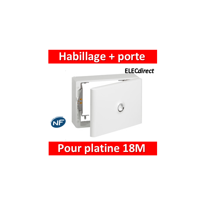 Legrand - Habillage + porte pour platine de branchement - GTL 18 modules - 401189