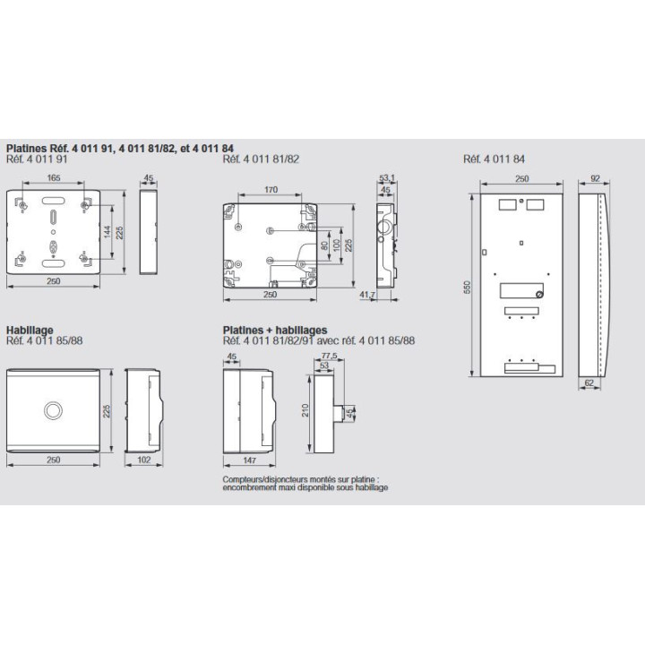 Legrand - Habillage + porte pour platine de branchement - GTL 18 modules - 401189