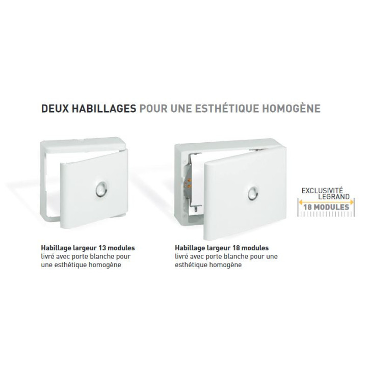 Legrand - Habillage + porte pour platine de branchement - GTL 18 modules - 401189