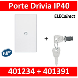 Legrand - Porte Blanche pour tableau DRIVIA - 72 Modules 4 Rangées + serrure - 401234+401391