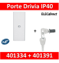 Legrand - Porte Blanche pour tableau DRIVIA - 52 Modules 4 Rangées + serrure - 401334+401391