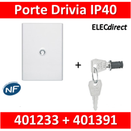 Legrand - Porte Blanche pour tableau DRIVIA - 54 Modules 3 Rangées + serrure - 401233+401391