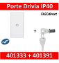 Legrand - Porte Blanche pour tableau DRIVIA - 39 Modules 3 Rangées + serrure - 401333+401391