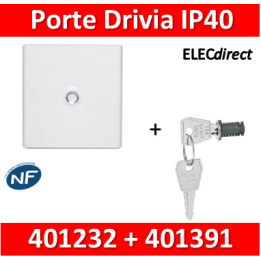 Legrand - Porte Blanche pour tableau DRIVIA - 36 Modules 2 Rangées +serrure - 401232+401391