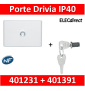 Legrand - Porte Blanche pour tableau DRIVIA - 18 Modules 1 Rangée + serrure - 401231+401391