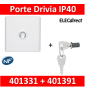 Legrand - Porte Blanche pour tableau DRIVIA - 13 Modules 1 Rangée + serrure - 401331+401391