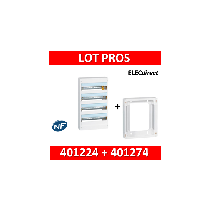 Legrand - LOT - Coffret DRIVIA  72 Modules + rehausse - Réf : 401224+401274