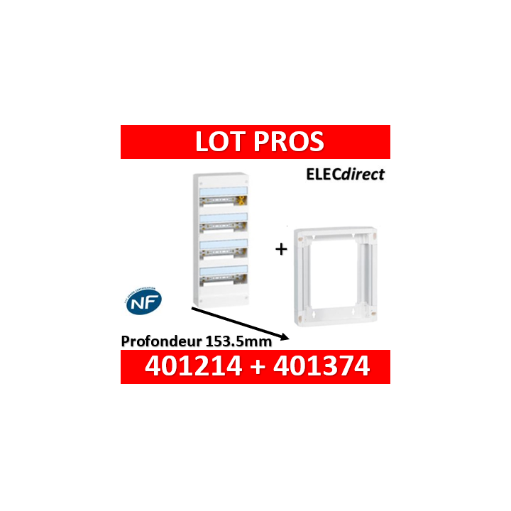Legrand - LOT  - Coffret DRIVIA 52 Modules + rehausse - 401214+401374
