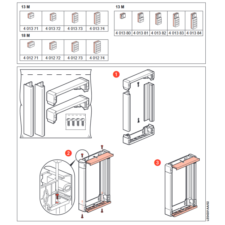 Legrand - LOT  - Coffret DRIVIA 52 Modules + rehausse - 401214+401374