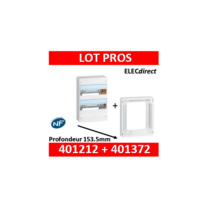 Legrand - LOT Coffret DRIVIA 26 Modules + rehausse - 401212 + 401372